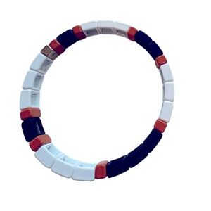 Roxanne Assoulin Block Party Enamel
Bracelet. White, Brown and Tan. NEW
